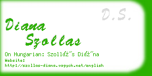 diana szollas business card